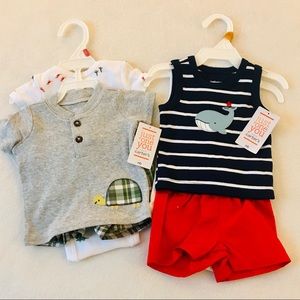 NEW 6Pc Newborn Boys Summer Lot